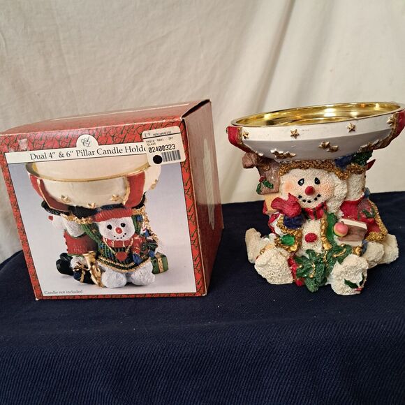 Artmark Christmas Collection Large Snowman Candle Holder - Picture 1 of 7